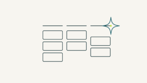 Ilustración de línea: tablero kanban con la chispa de la IA